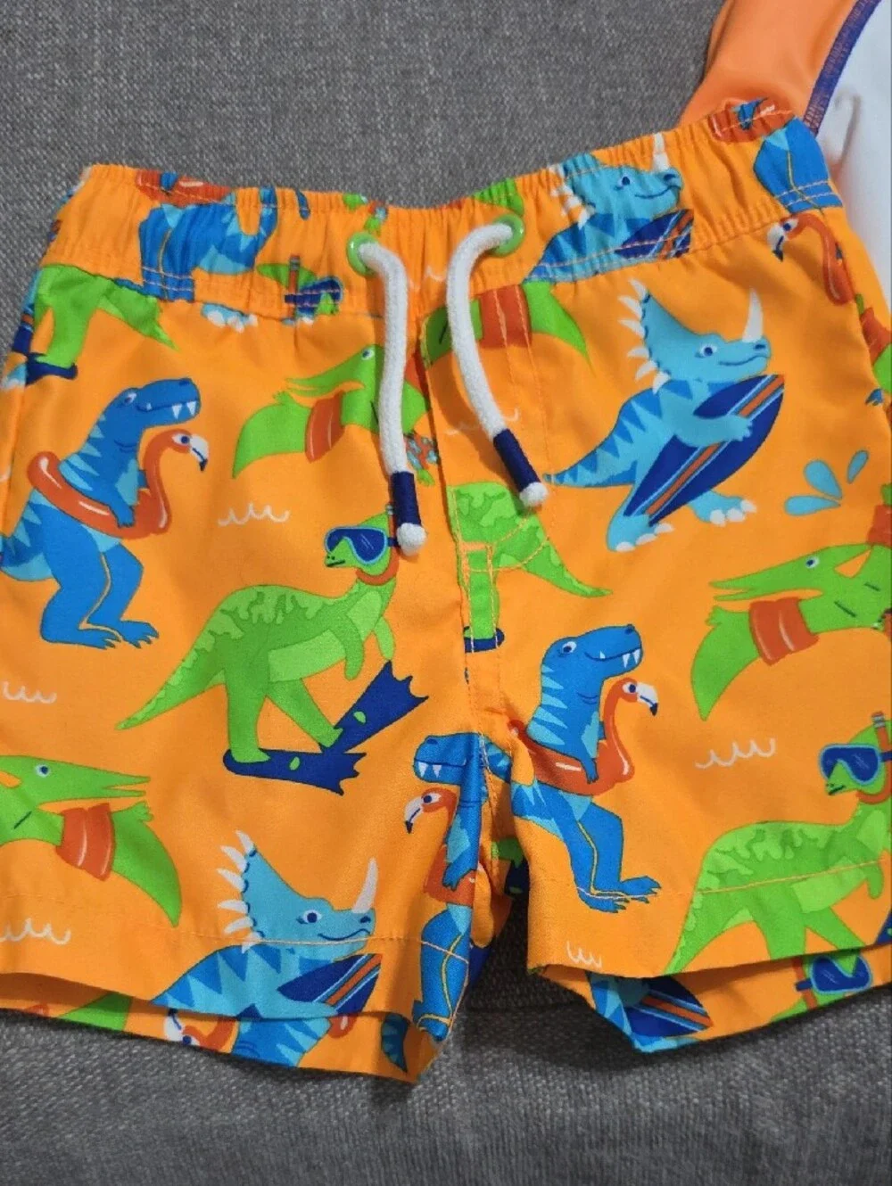 Gymboree Boy's Dinosaur Swim Trunks & Shirt 12-18 M NWOT